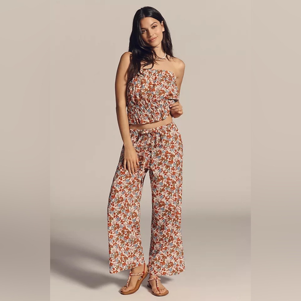 Anthropologie 2pc wide leg pant & tube top